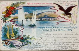 Eidg. Musikfest 1902 in Geneve, Litho, Offizielle Postkarte