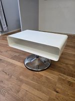 Couchtisch Metall weiss mit chrom Drehfuss