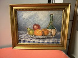Gemälde Stillleben Früchte, signiert, Datiert 1920, Raritä