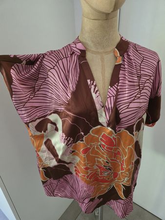 Dea Kudibal Seidenbluse Gr.L, Blumenmuster Neu🌸