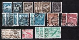 Kleines Lot Chile Flugpost, gestempelt