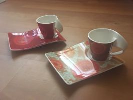 2 Villeroy&Boch Espressotasse mit Untertasse