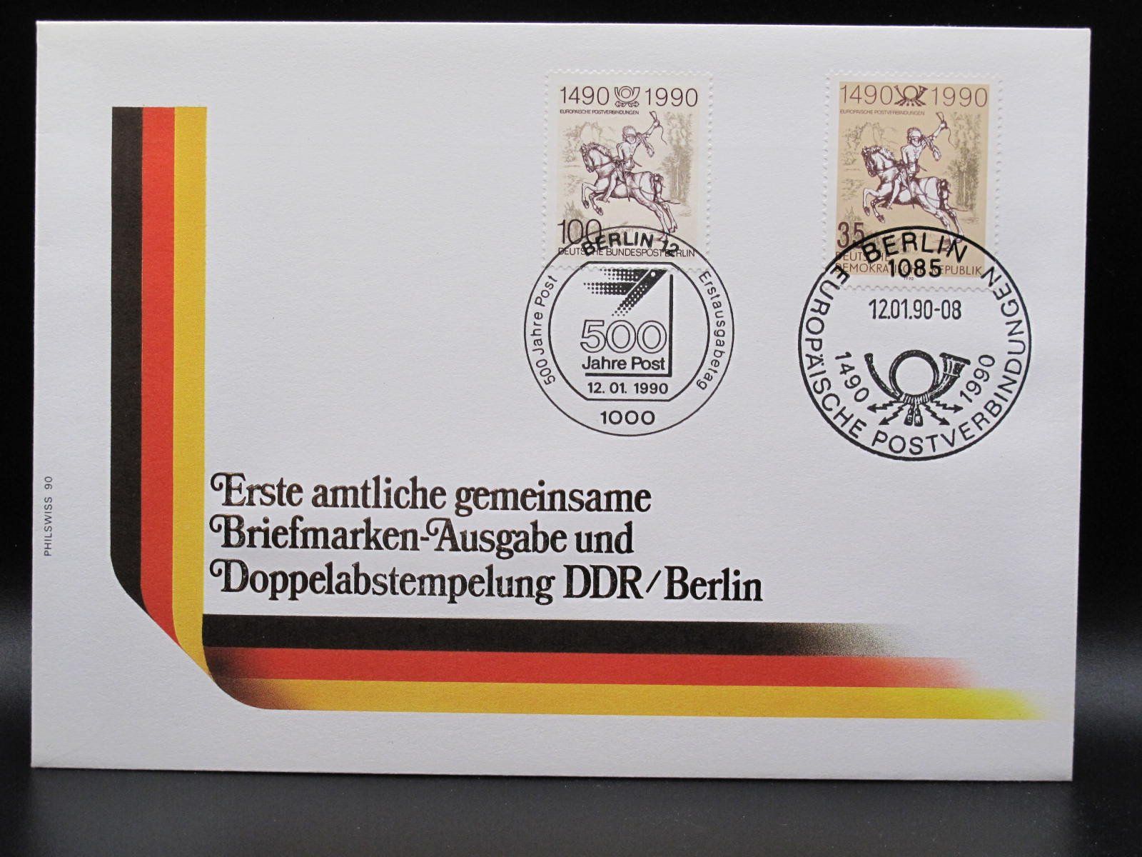 Alle Briefmarken: DDR / BRD 1990 Erste gemeinsame Ausgabe FDC C6 – Gebraucht aus Wil SG von fva01