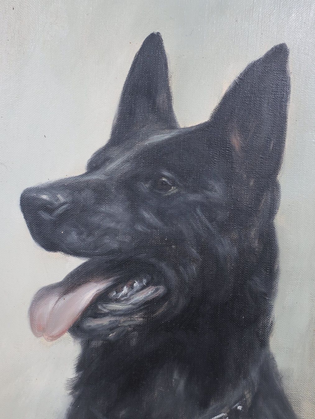 Dipinti: Gemälde schwarzer Schäferhund – Usato da Volketswil venduto da brockipfannenstil 2