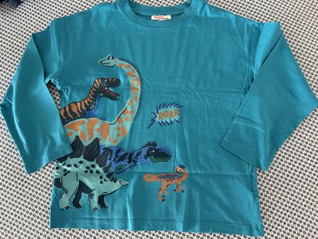 Longsleeve Du Pareil au meme Dinosaurier 128 cm blau