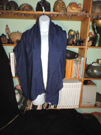 pashmina large bleu marine