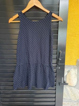Mädchen Kleid schwarz mit weissen Punkte 134/140
