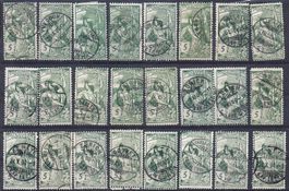 24 UPU 1900 , No. 77A - 77B et 77C