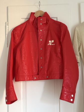 Courrèges Jacke aus Patentleder . 44 (italienisch, EU M)
