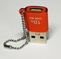 USB-C Adapter, superschnell, Orange mit Kette, Neuware!