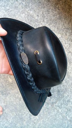 Lederhut, schwarz, genuine buffalo leather, Gr M, Overlander