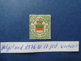 Helgoland 1876 Nr. 17 gestempelt, wertvoll