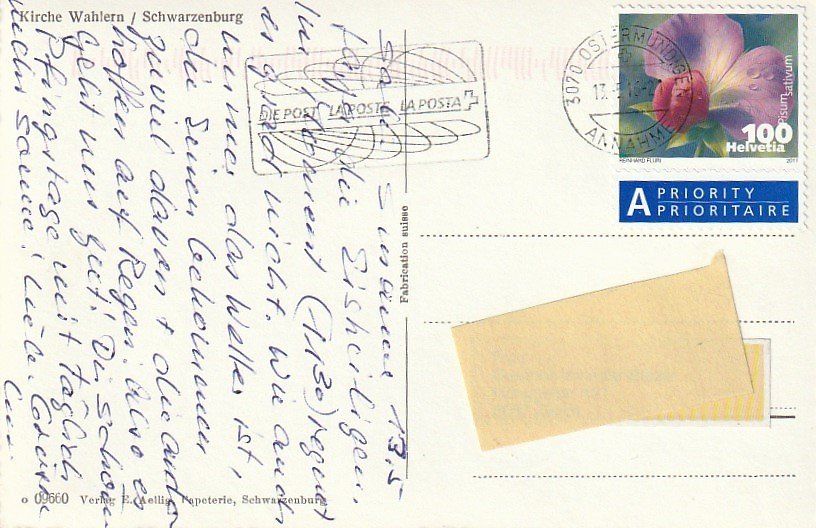Ansichtskarten: Kirche Wahlern/BE – Gebraucht aus Aarburg von Aare10 1
