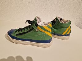 Momino Leder Sneaker, Gr.38, grün-blau-gelb, Top Zustand!