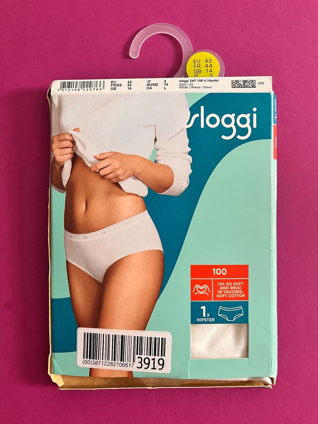 Sloggi Altra biancheria intima: SLOGGI 100, Hipster, Grösse 42, Farbe Weiss – Nuovo e nell'imballaggio originale da Rudolfstetten venduto da gst_g7xl
