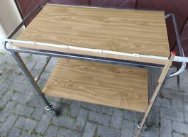 Servierwagen Metall mit Holzoptik Ablagen gebraucht