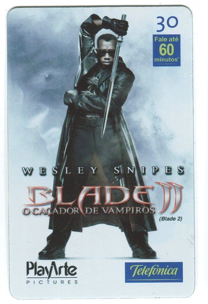 Schede telefoniche: Telefonkarte "Wesley Snipes. Blade". Brasilien. – Usato da Basel venduto da Butsch5