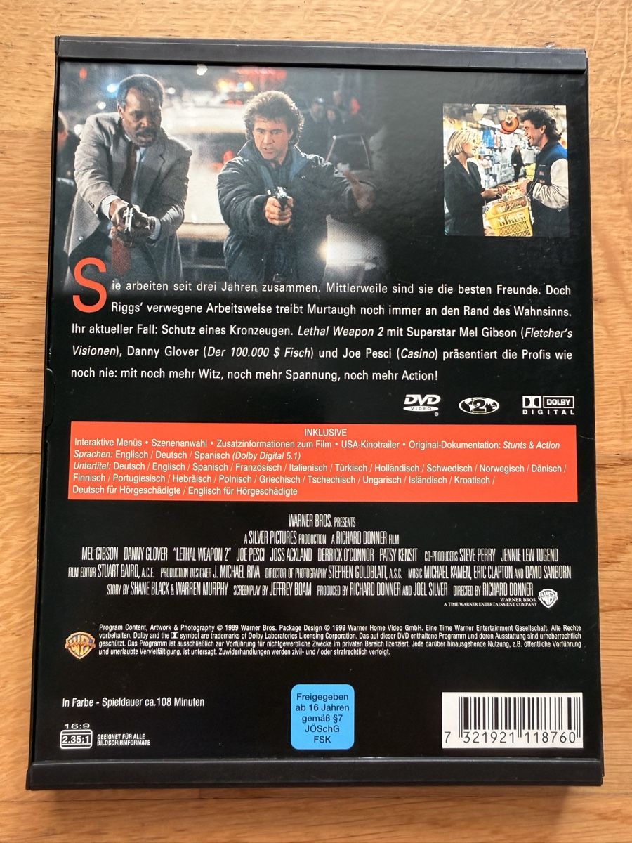 Tous les DVDs: Lethal Weapon 2 - DVD mit Mel Gibson - Snapper Case – D'occasion à Kölliken par nerdorado 1