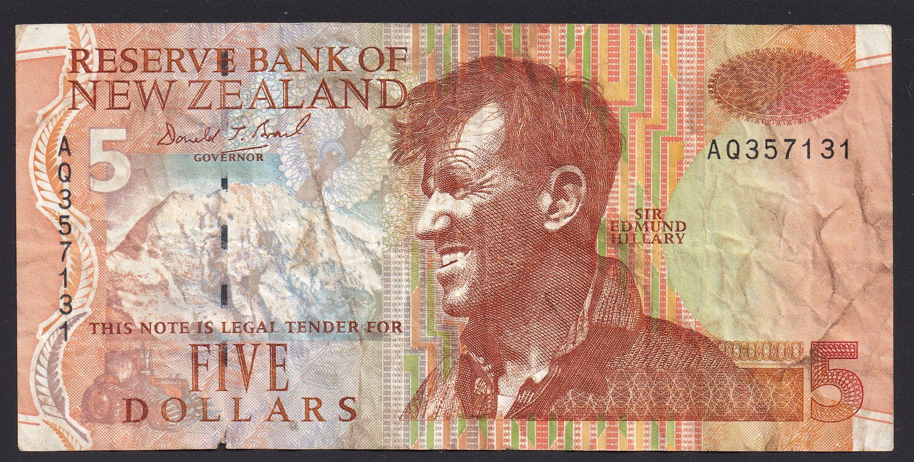 Banconote: Neuseeland 5 Dollars 1992 – Usato da Brugg AG venduto da banknoten_muesli