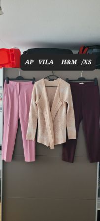 Lot 2 pantalones et pulle femme taille 34/XS