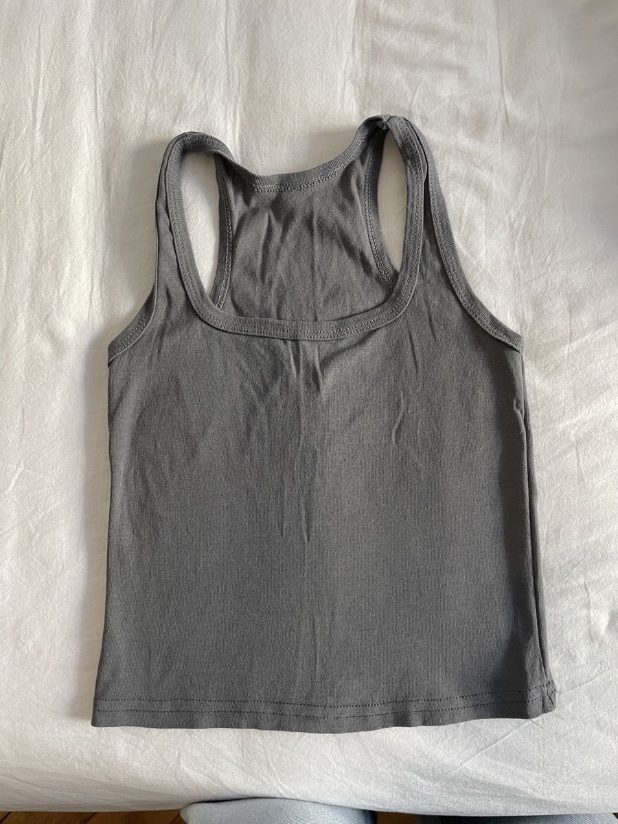Tops: graues Crop Top – Gebraucht aus St. Gallen von msc_23