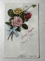 Alte Postkarte von 1913 aus Florenz mit Briefmarke!