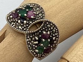 Bague argent, pierres semi précieuses