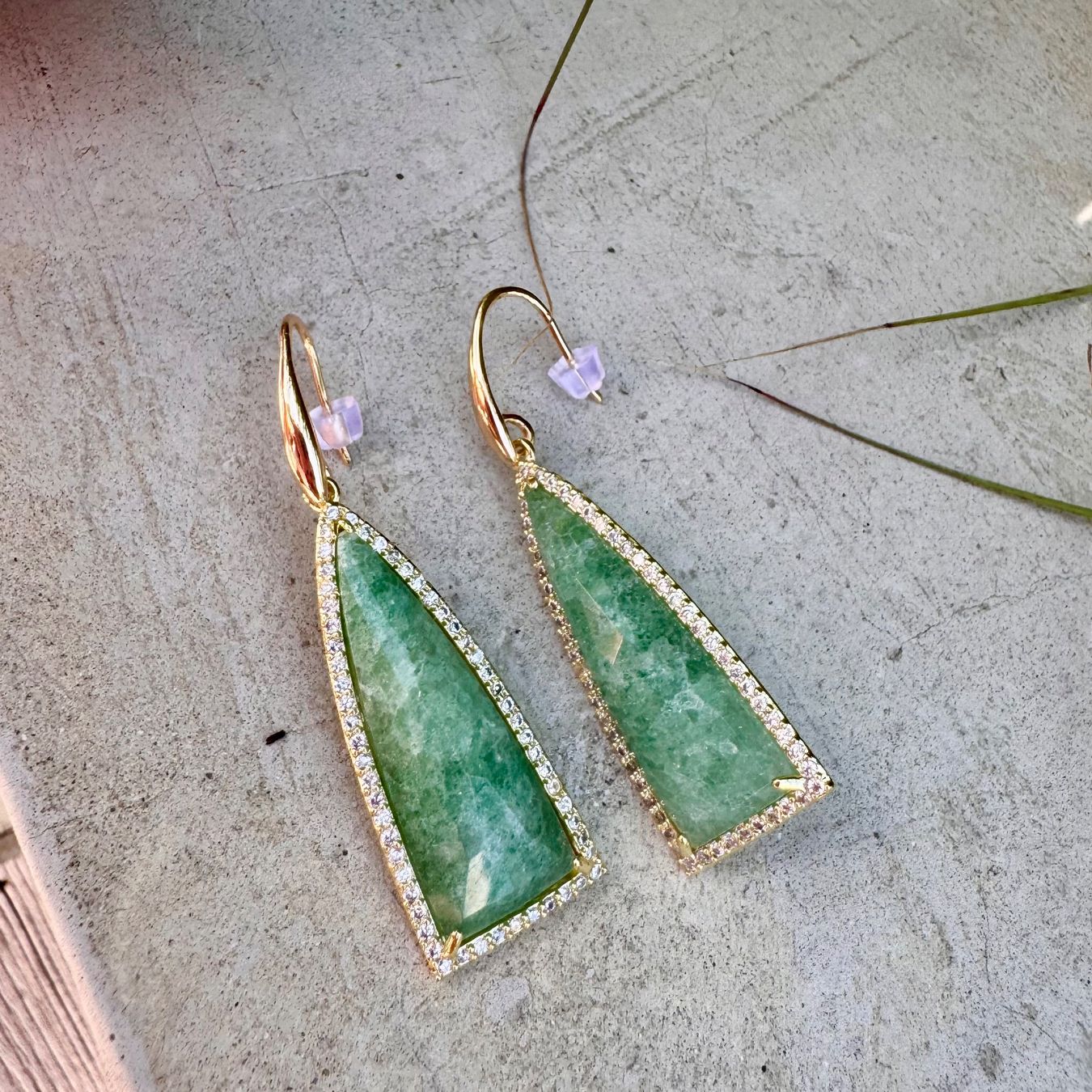 Orecchini pendenti & Orecchini a lobo: Wunderschöne vergoldete Amazonit Ohrhänger – Nuovo e nell'imballaggio originale da Rombach venduto da Ivreajewels 1