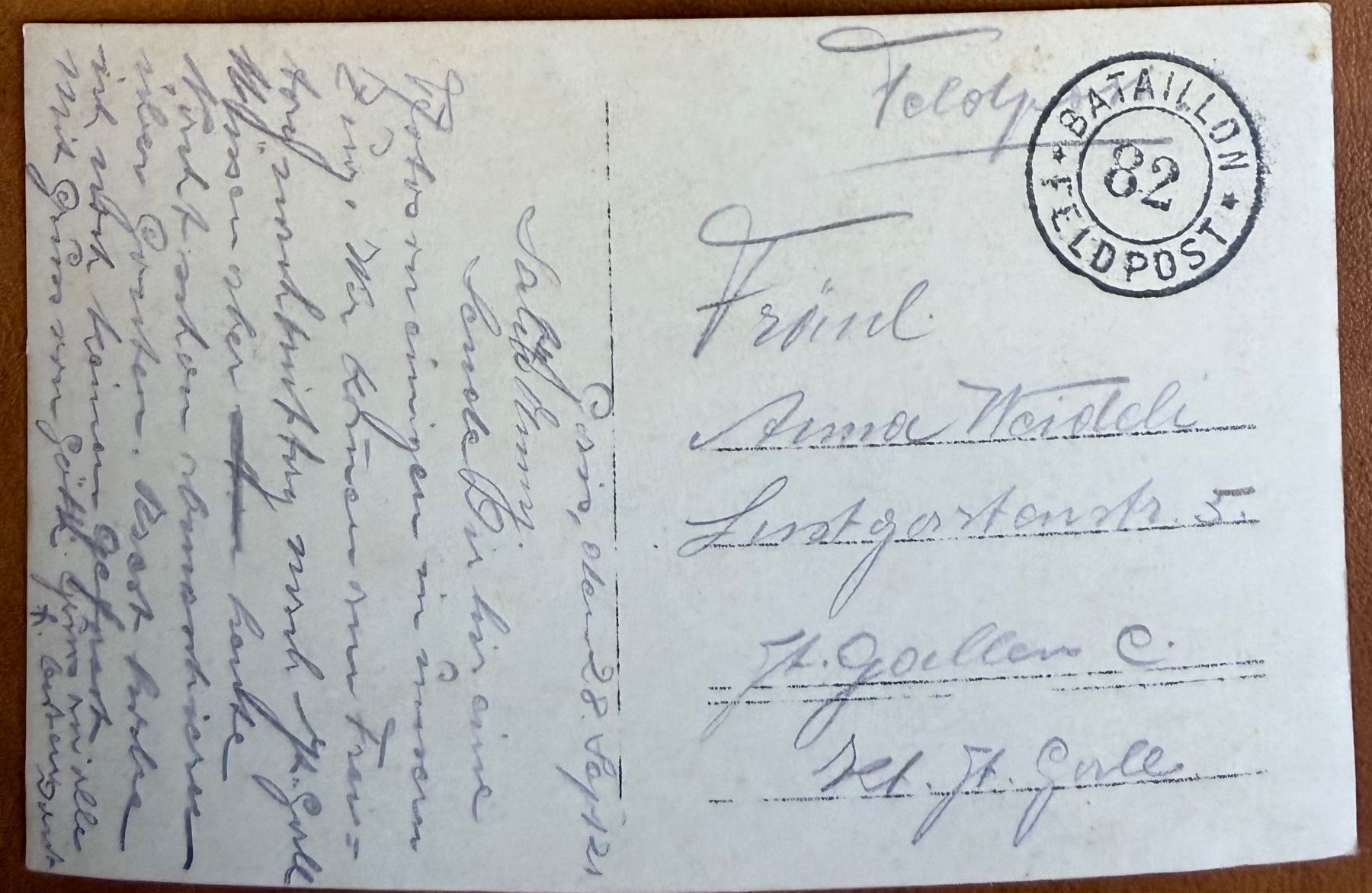 Cartoline postali: Militaire: Bataillon 82 - 1921 – Usato da Lutry venduto da Ediego 1