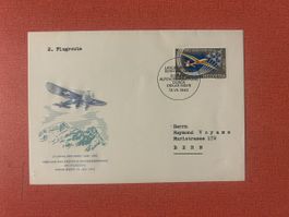 Briefumschlag Pro Aero 1963 Oskar Bider Alpenflug gut