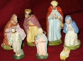 Krippen-Figuren, Handbemalte Antik