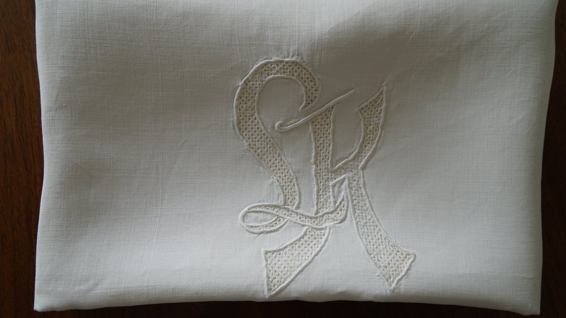 Biancheria da letto: Leinen Kissenbezug Monogram  LK – Usato da Bern venduto da Antikbatik 9