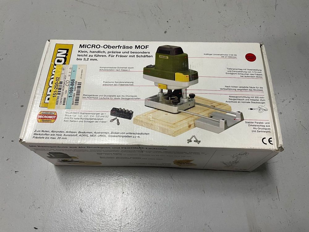 Proxxon MOF 2228568 Oberfräse 130W - 27500 U/min Für Präzise Holzarbeiten