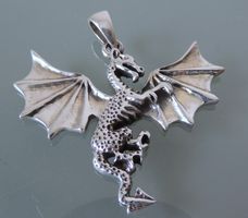 Silber 925 Anhänger 47 mm Drache