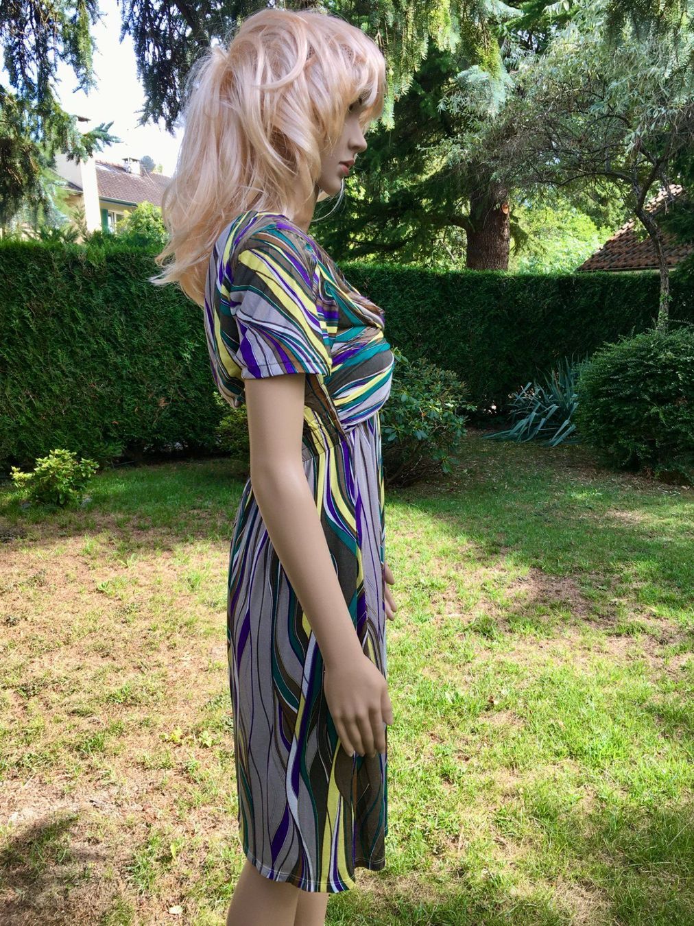 Max Mara Vestiti: Robe d'été colorée Max Mara Studio, Italie. Taille M – Usato da Chêne-Bougeries venduto da Vintage-Era 6