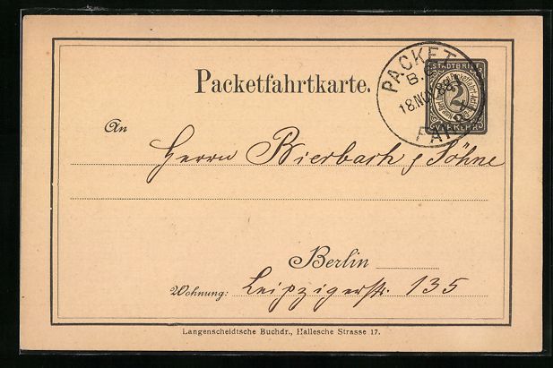 Cartoline postali: Einladung zur Versammlung der Schuhmache – Usato da Berlin venduto da bartko-reher