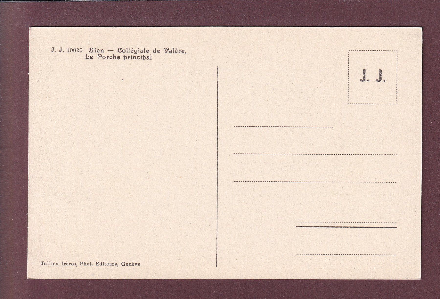 Cartoline postali: SION - Valère - Porche principal – Usato da Pully venduto da nicecards 1