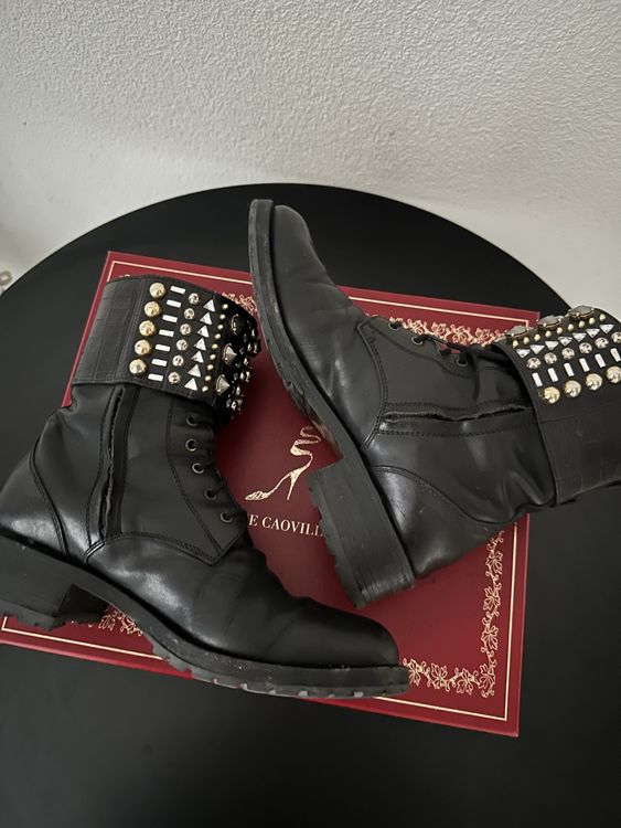 René Caovilla Damenschuhe: Rene Caovilla Studded Crystal Biker Boots 39 – Gebraucht aus Zürich von kiflicaodcokolade 4