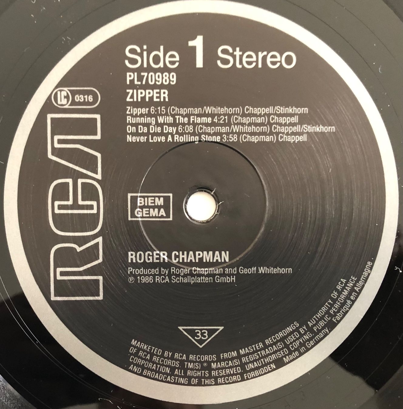 Vinyles: ROGER CHAPMAN - ZIPPER – D'occasion à Poliez-Pittet par Newtown-Records 3
