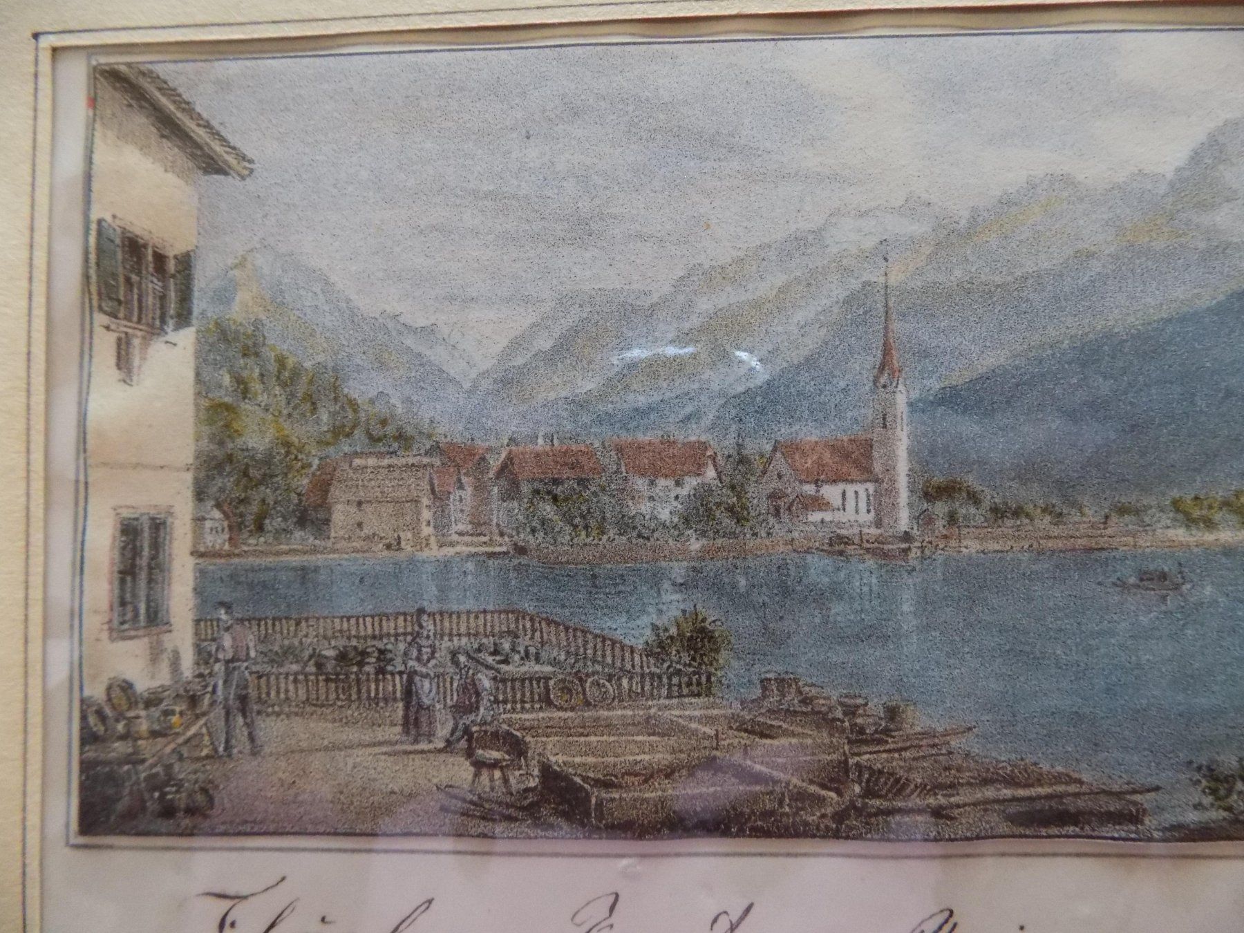 Incisioni: Flüelen Uri kolorierte Lithographie – Usato da Risch venduto da Antikfee 6