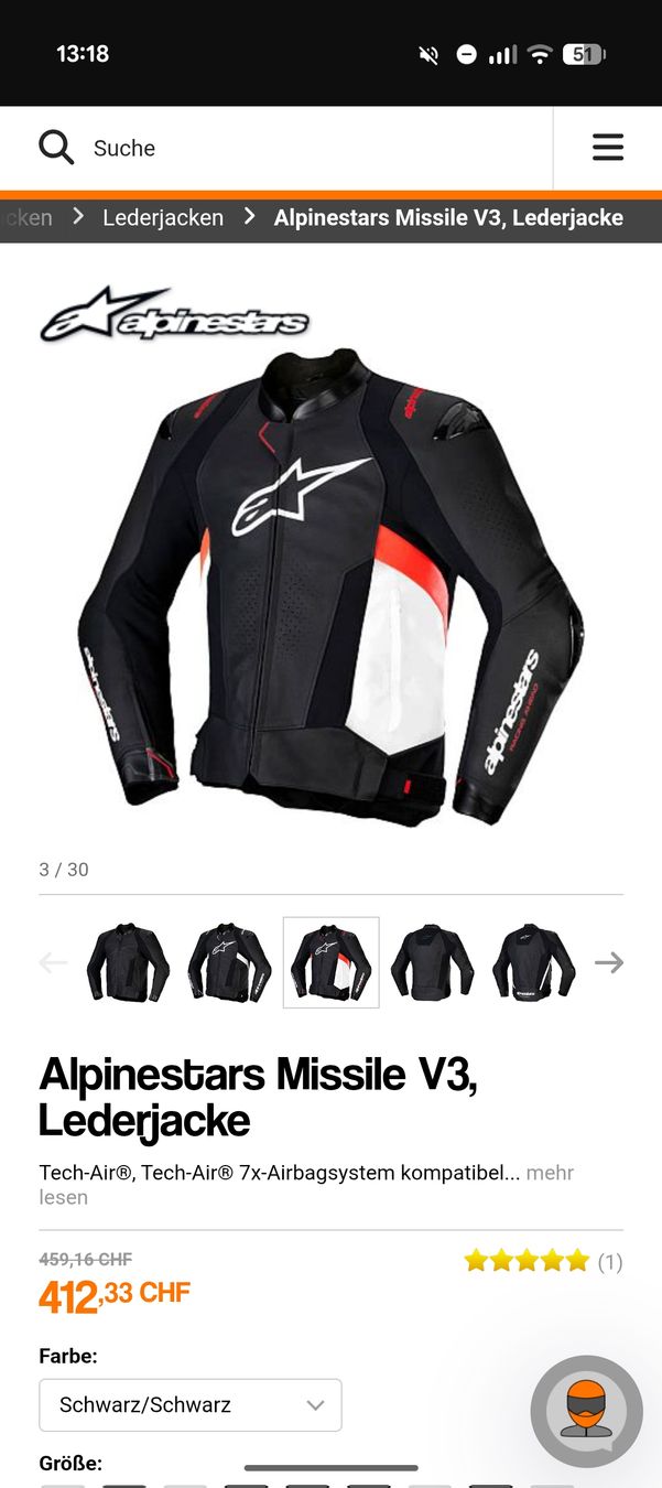 Alpinestars Lotti di vestiti: Alpinestars Missile V3 Kombi Neuwertig – Usato da Reinach BL venduto da OwenPoms 3