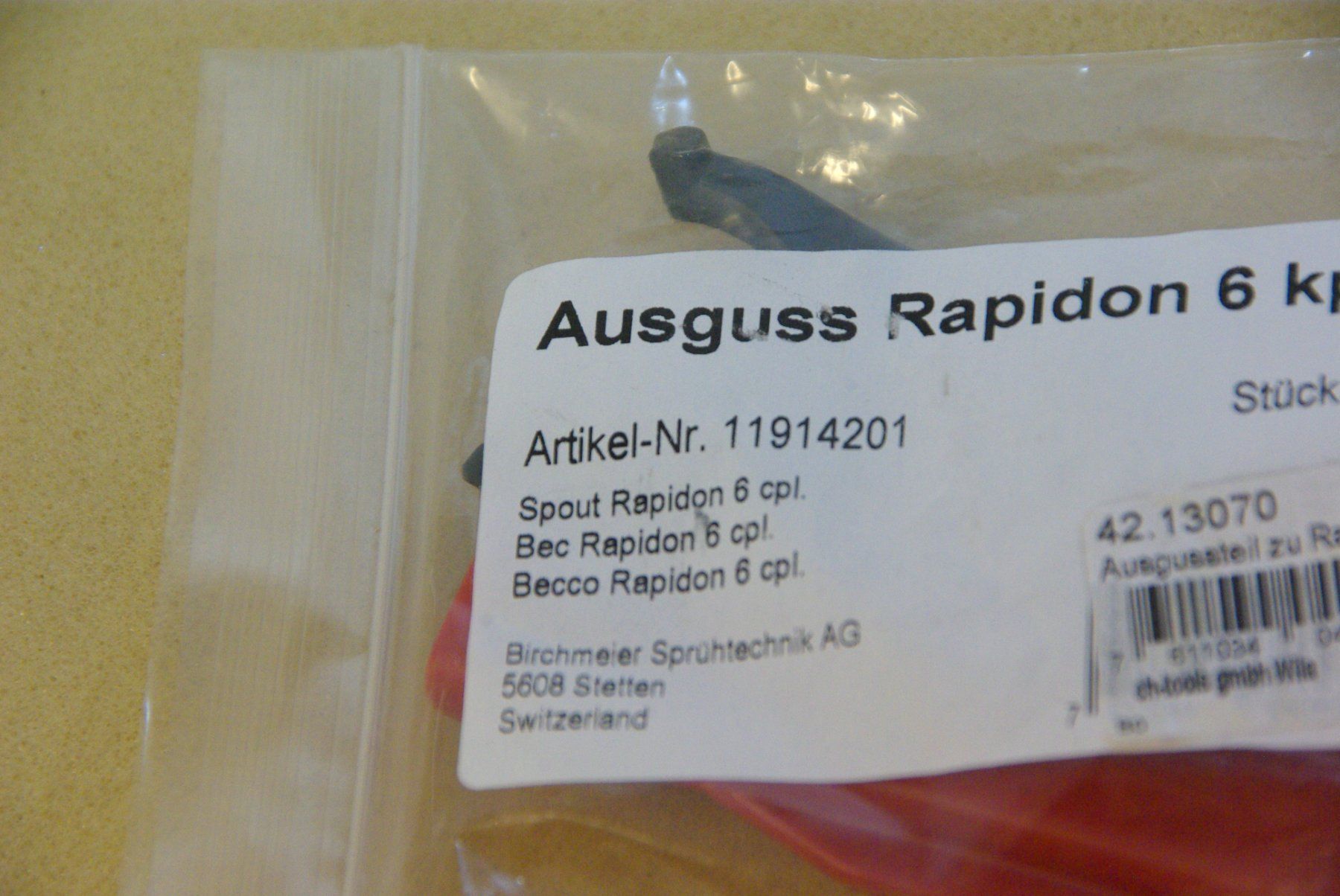 Benzinkanister: Birchmeier Ausguss Rapidon 6 kpl. – Neu und originalverpackt aus Herisau von Cevianer1844 1