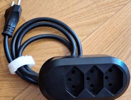 3 fach Mehrfachsteckdose schwarz mit Kabel guter Zustand