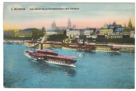 AK Mayence Mainz Rheinhafen mit Schiffen