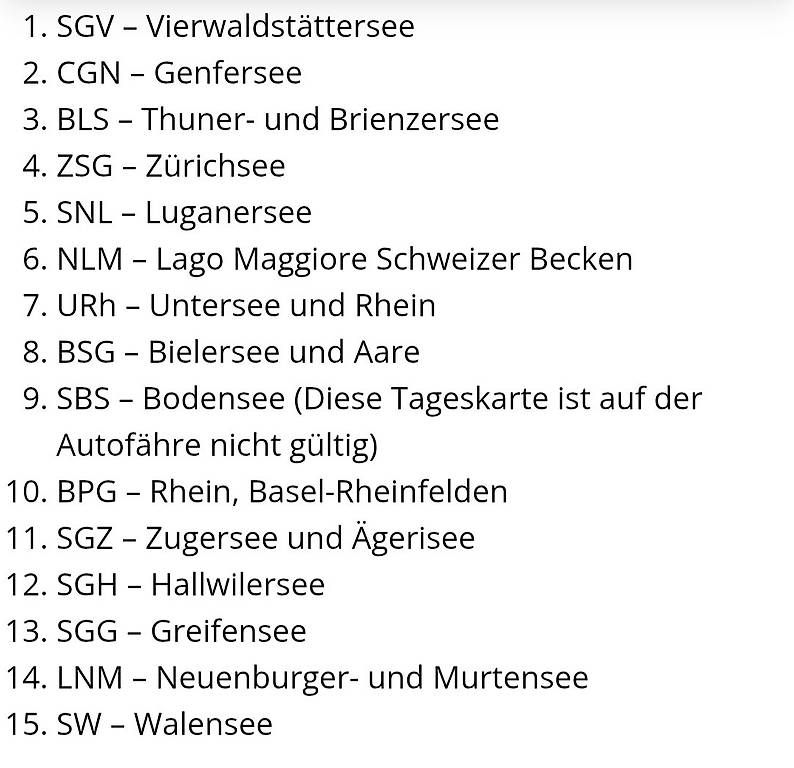Tickets: Tageskarten Schiff Schweizer Seen SGV – Gebraucht aus Ennetbürgen von Ribi8 1