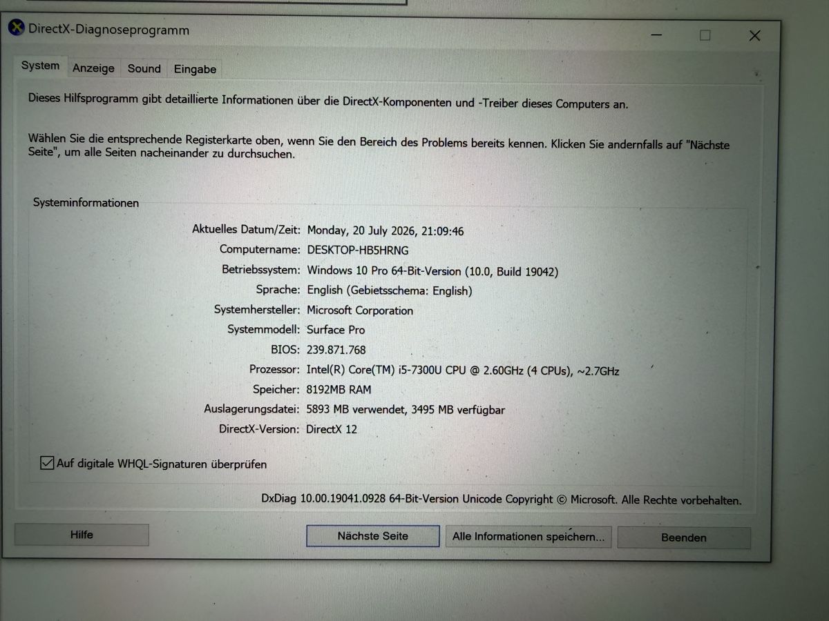 Microsoft Tablet PC: Microsoft Surface Pro 5. Generation  – Usato da Olten venduto da atzeminator 4