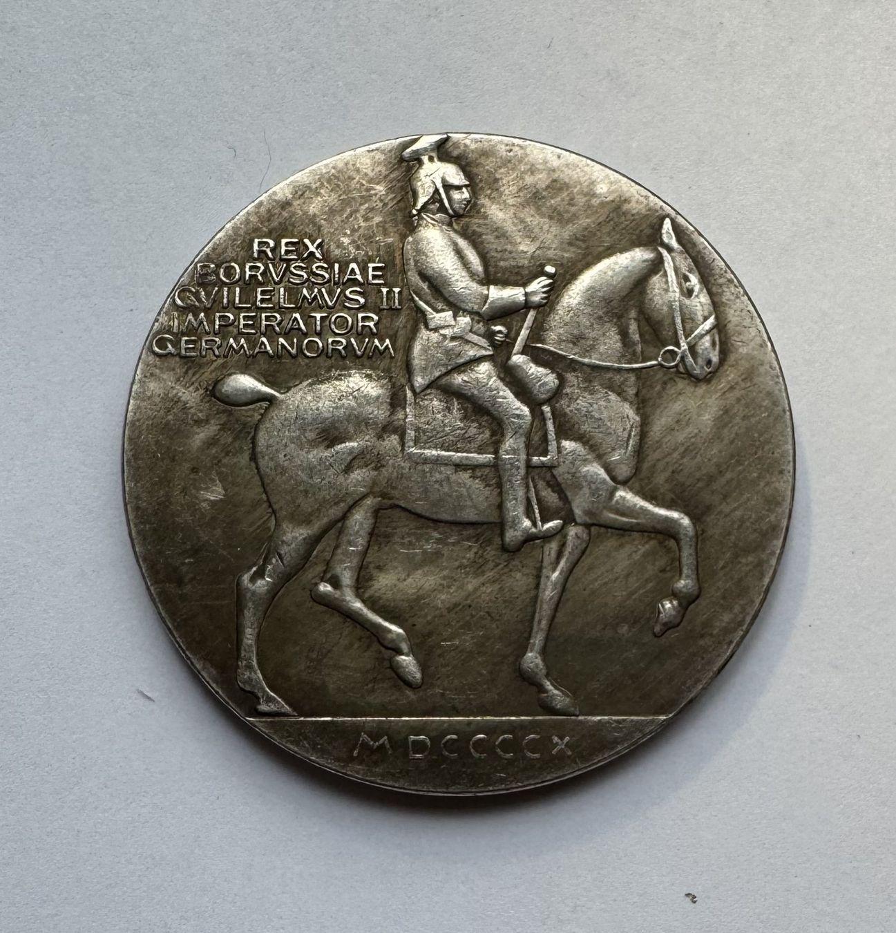 Medaillen: 1910 Medaille Preussen Wilhelm II – Gebraucht aus Unterbäch VS von Wallis3944