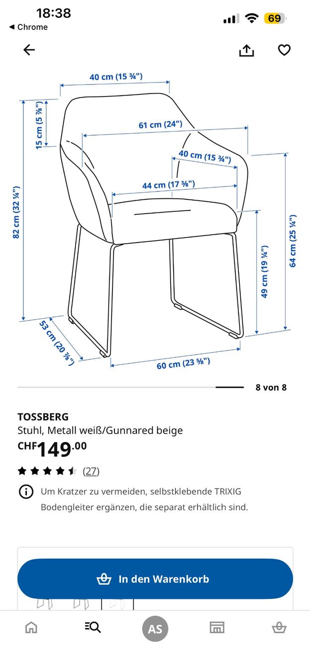 Ikea Stühle: Ikea Stuhle Tossberg Sessel – Gebraucht aus Herzogenbuchsee von Derdas1 8