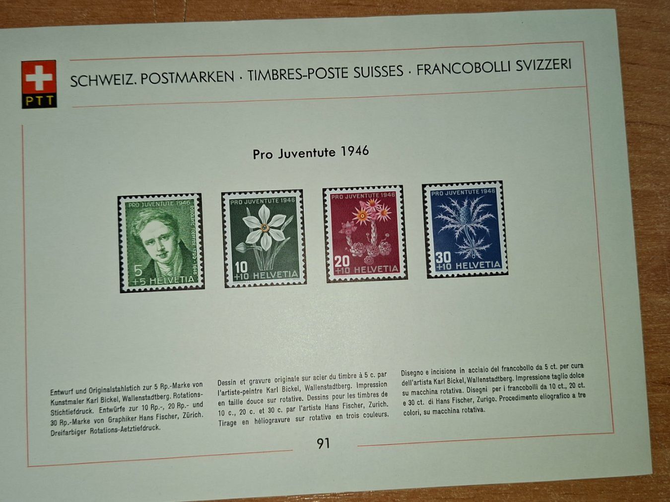 PJ046 - Feuillet PTT Pro Juventute 1946 (D'occasion) à Trélex pour CHF ...