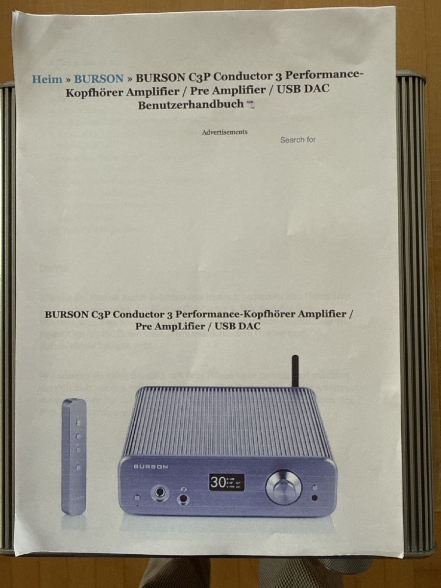 Amplificatori: BURSON C3P Conductor 3 Performance Kopfhörerverstärker / USB – Usato da Cham venduto da muggel01